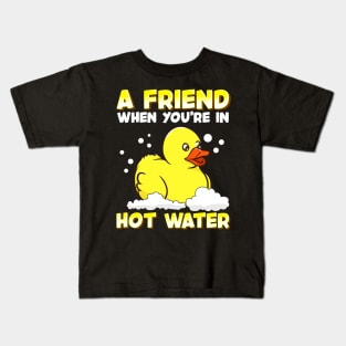 A Friend When You're In Hot Water Cute Baby Duck Kids T-Shirt